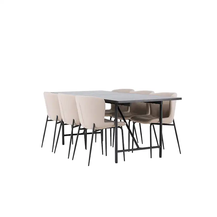 Matgrupp Venture Home Astrid med 6 Modesto Stolar