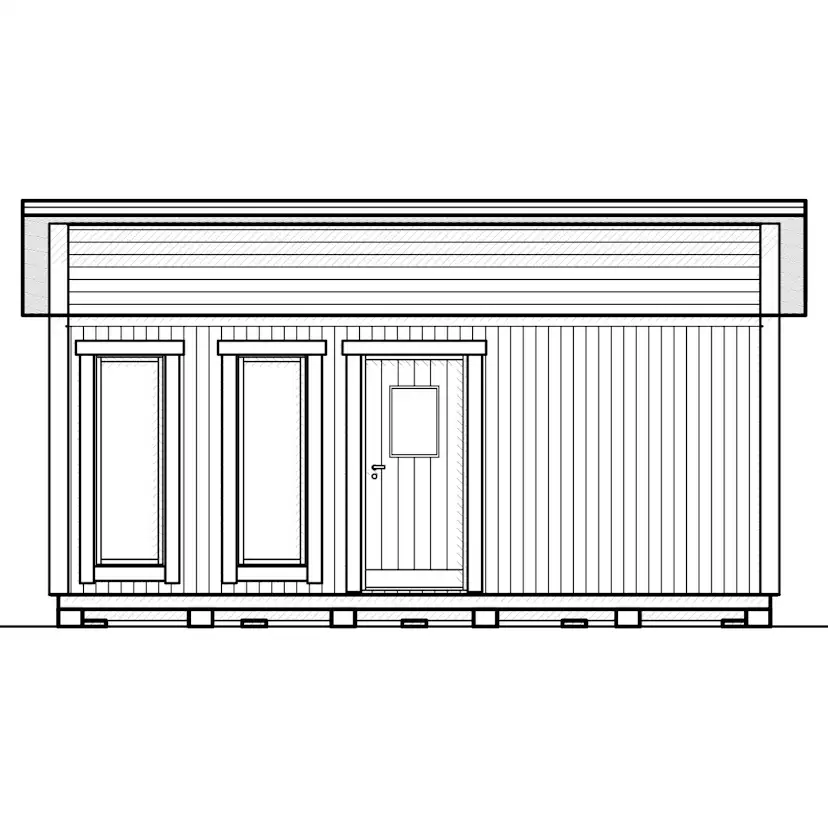 Attefallshus Vibostugan Njuta Funkis 25-4 24,3 m² Trähus