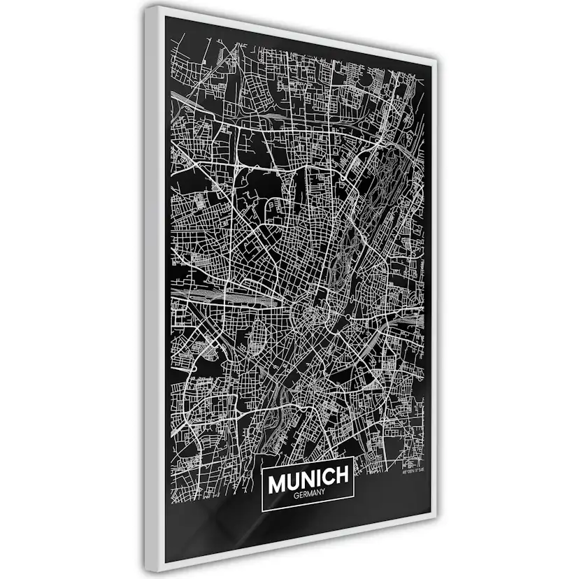 Poster Artgeist Affisch Dark Map of Munich