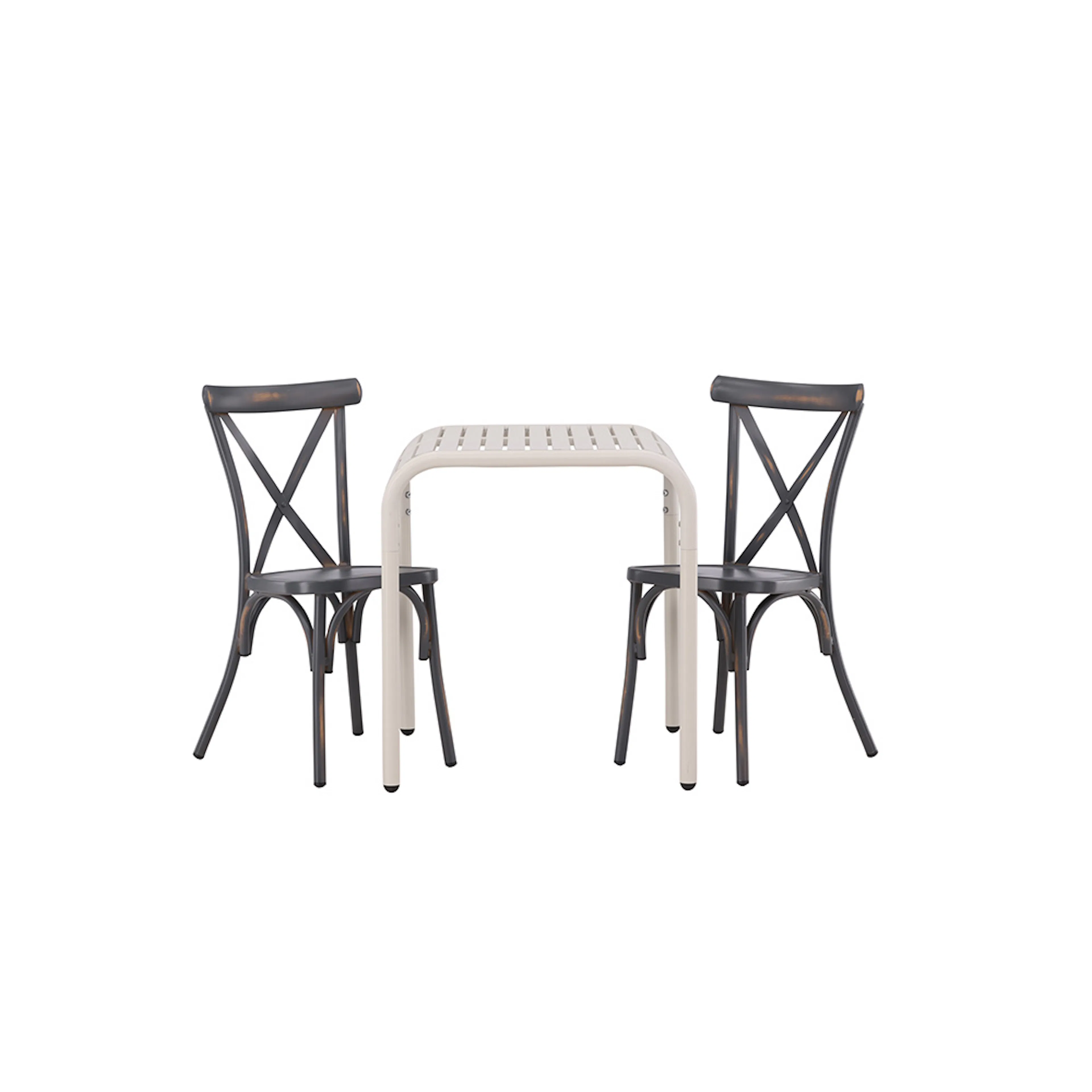 Borneo Cafetable Aluminium - Beige / Kvadrat 70*70* +Tablas Mörkgrå/Beige