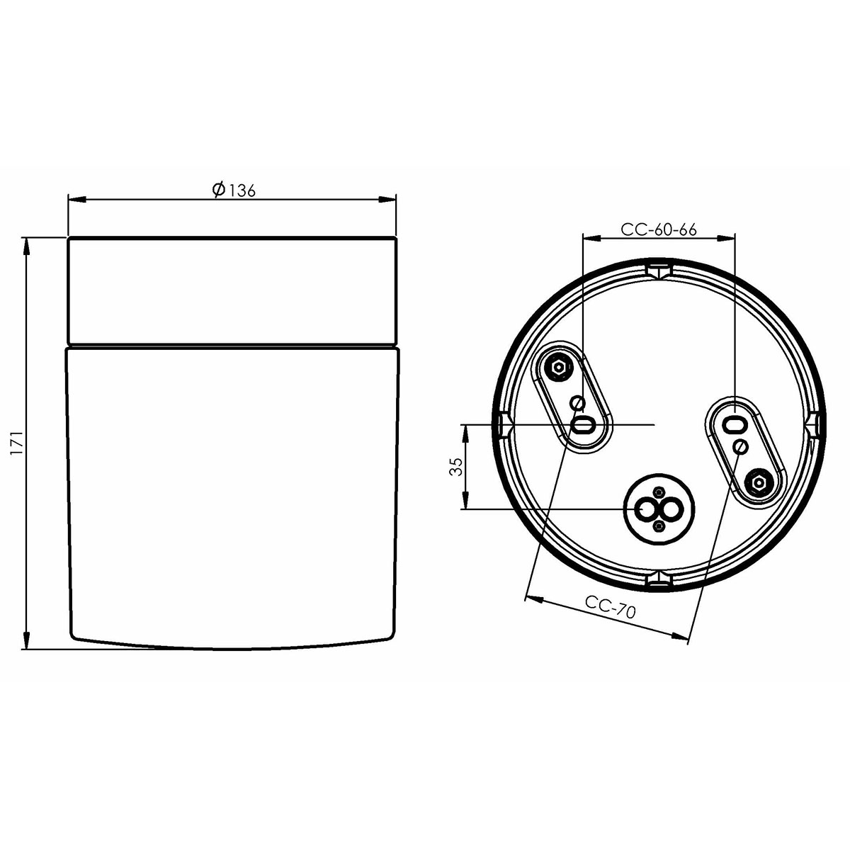 Vägg-/Taklampa Ifö Electric Opus 140/170 Klar E27