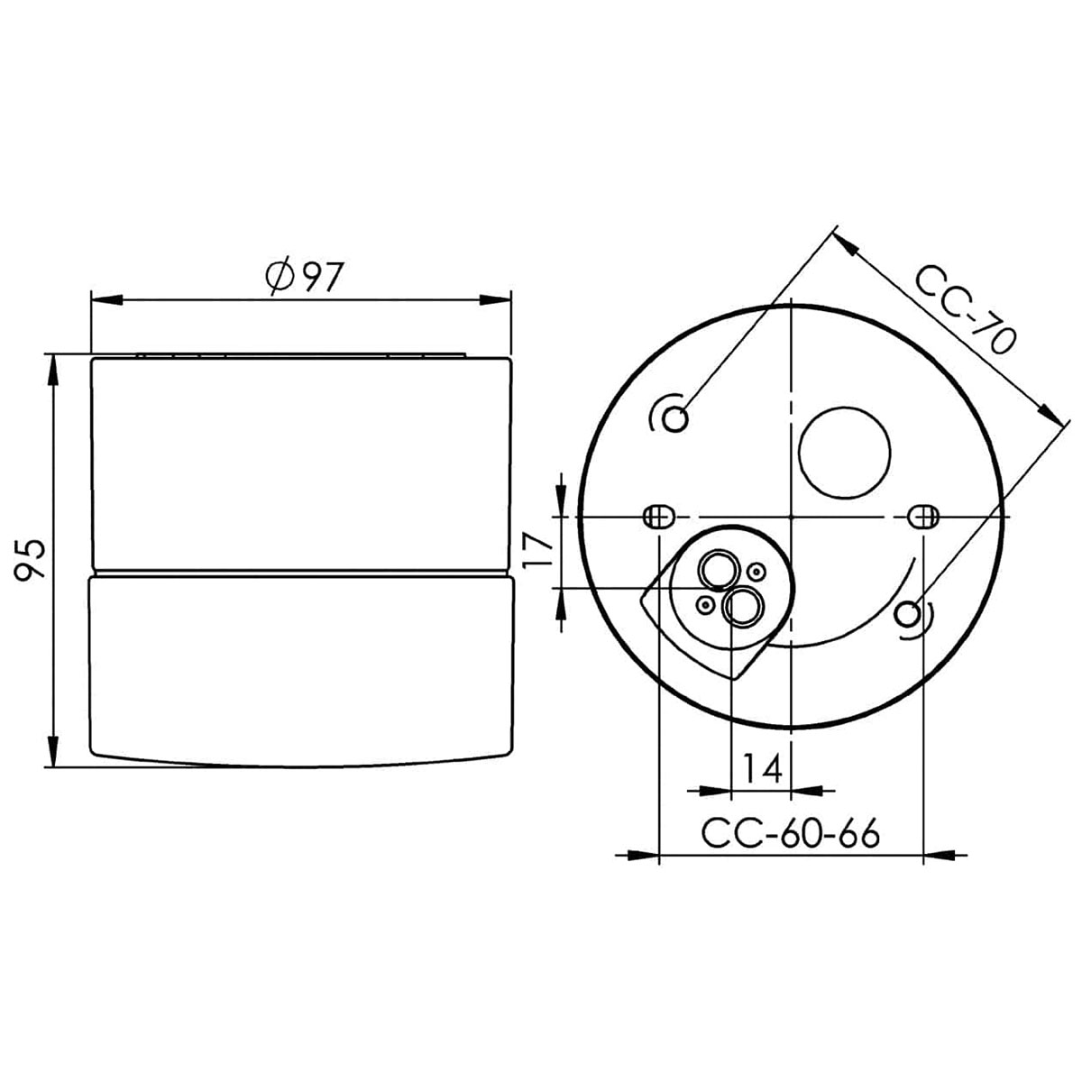 Vägg-/Taklampa Ifö Electric Opus 100/100 IP44 LED 2700K