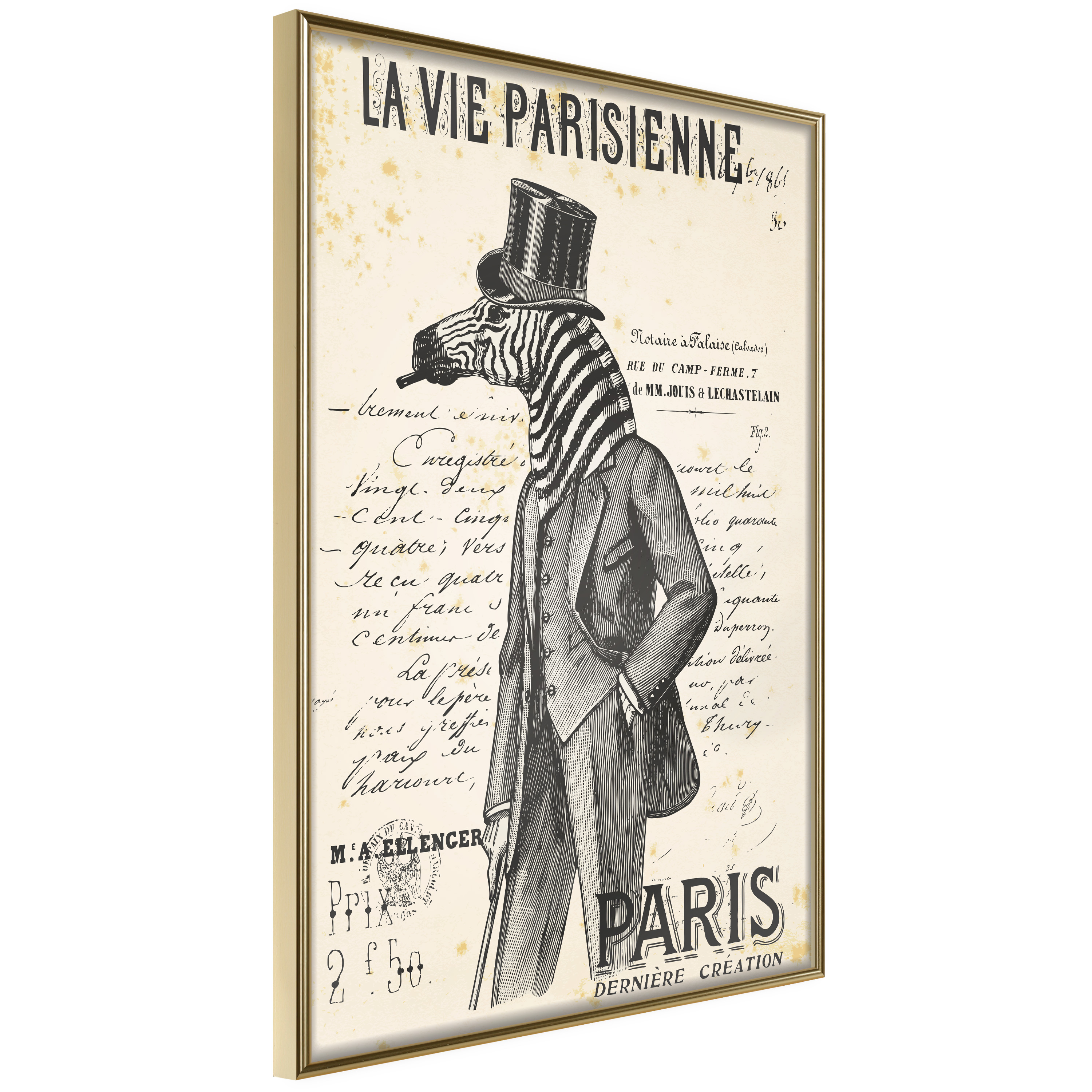 Affisch - La Vie Parisienne [Poster] 40x60 Guld ram, 40x60 cm