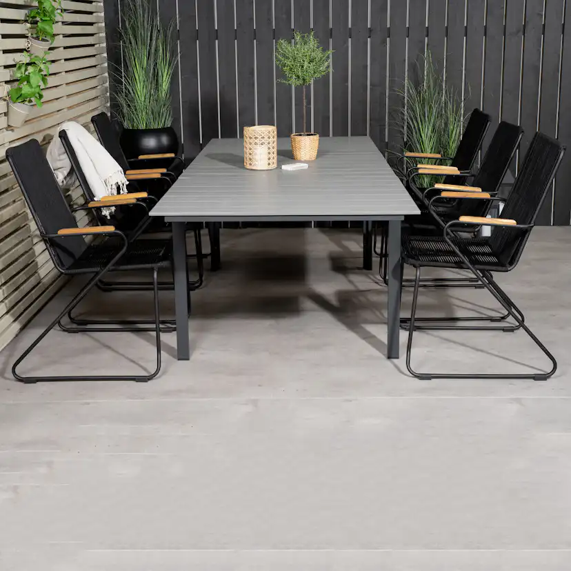 Matgrupp Venture Home Lova 160/240 med 6 Berfin Karmstolar