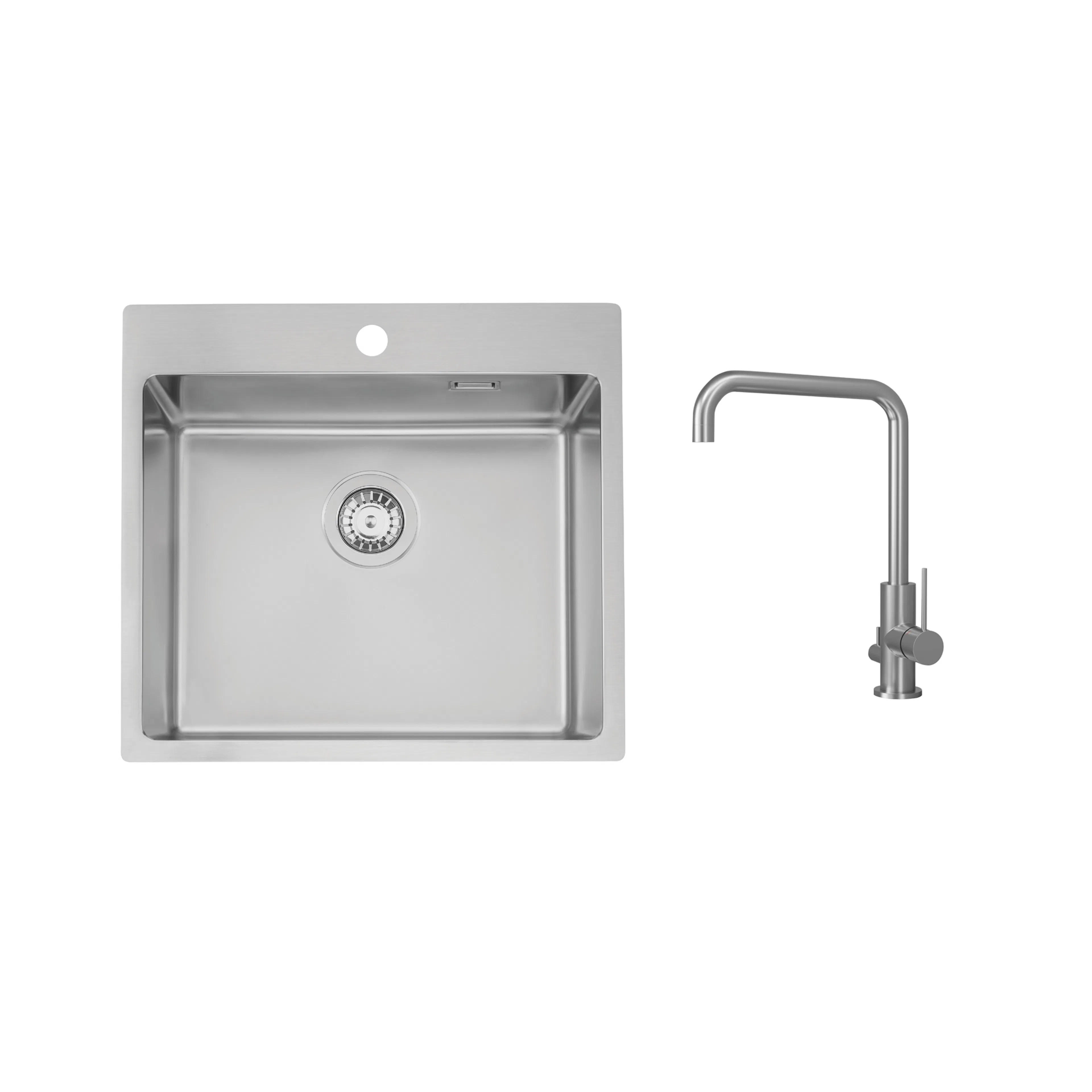 Diskho Stala Lagom-T50 med Köksblandare Scandtap Steel Mood D
