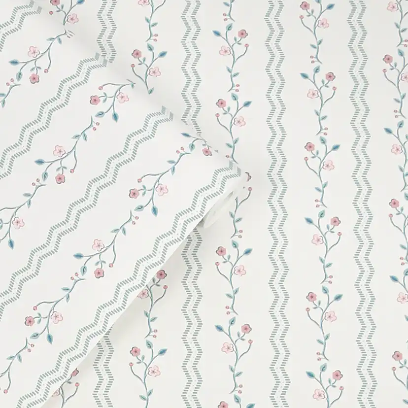 Tapet Laura Ashley Blencow Stripe Dark Duck Egg Blå 122748