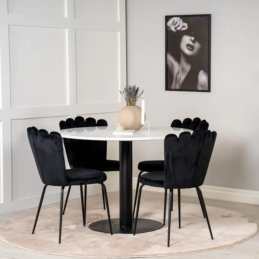 Matgrupp Venture Home Roxanna med 4 Limhamn Light Stolar