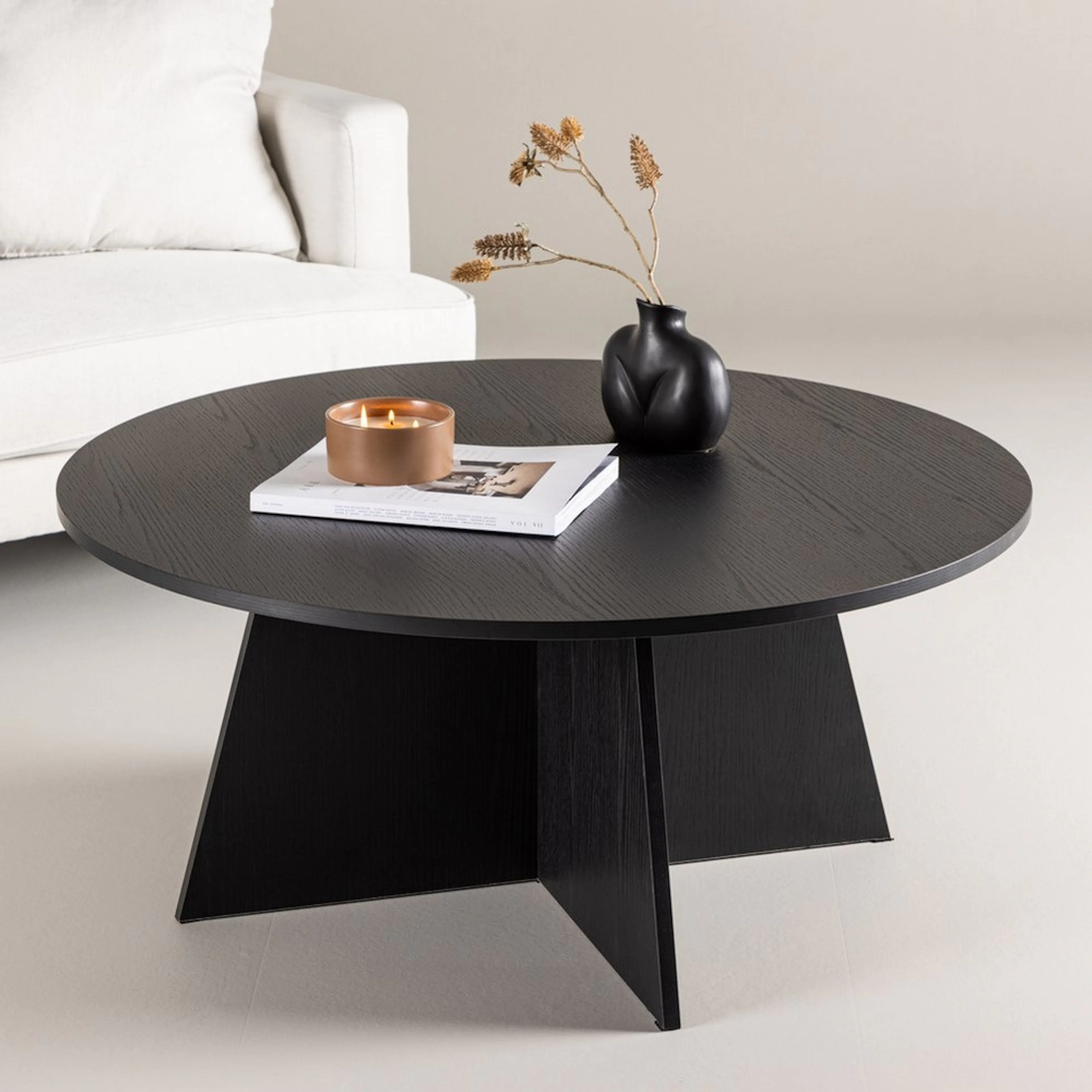 Soffbord Venture Home Bootcut Svart Runt Vardagsrumsbord