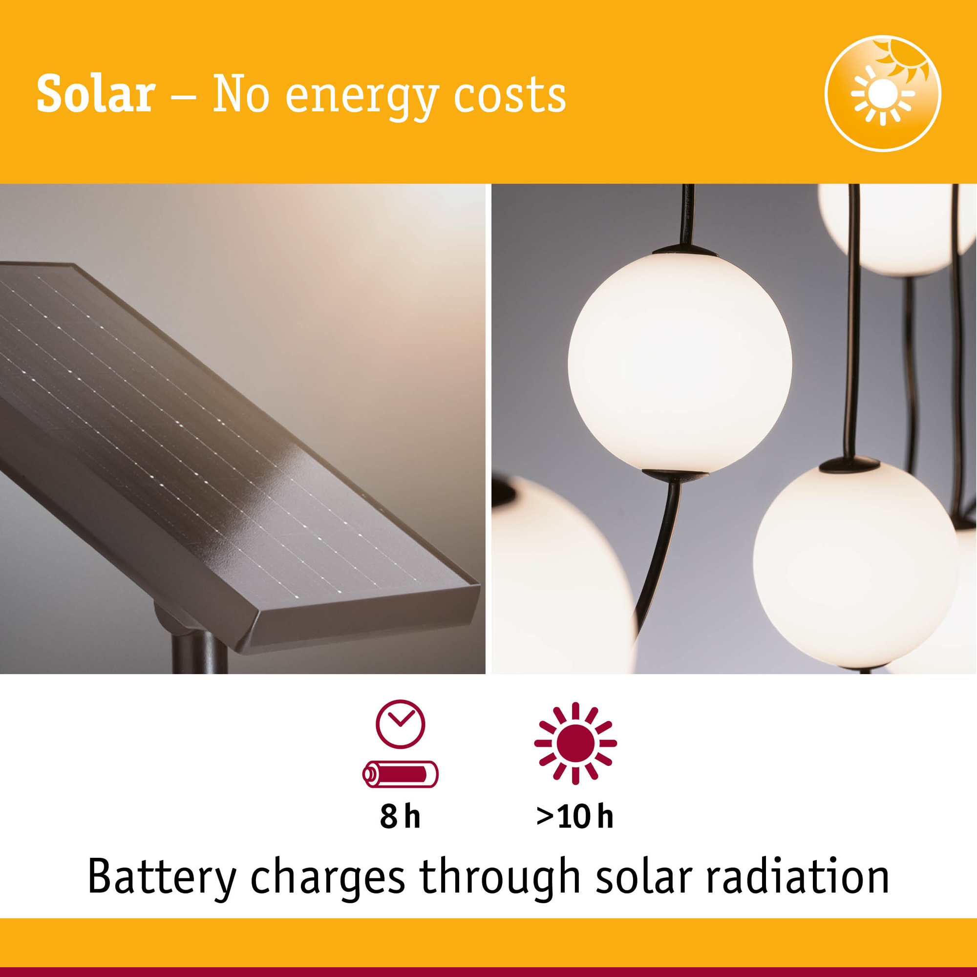 Solcellsljusslinga LED Paulmann Sagoljus Taina IP67 Förlängningsset