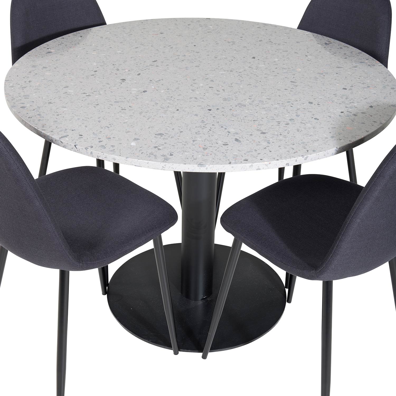 Razzia Table - Grey / Black+Polar Chair - Black Fabric_4 Grå/Svart