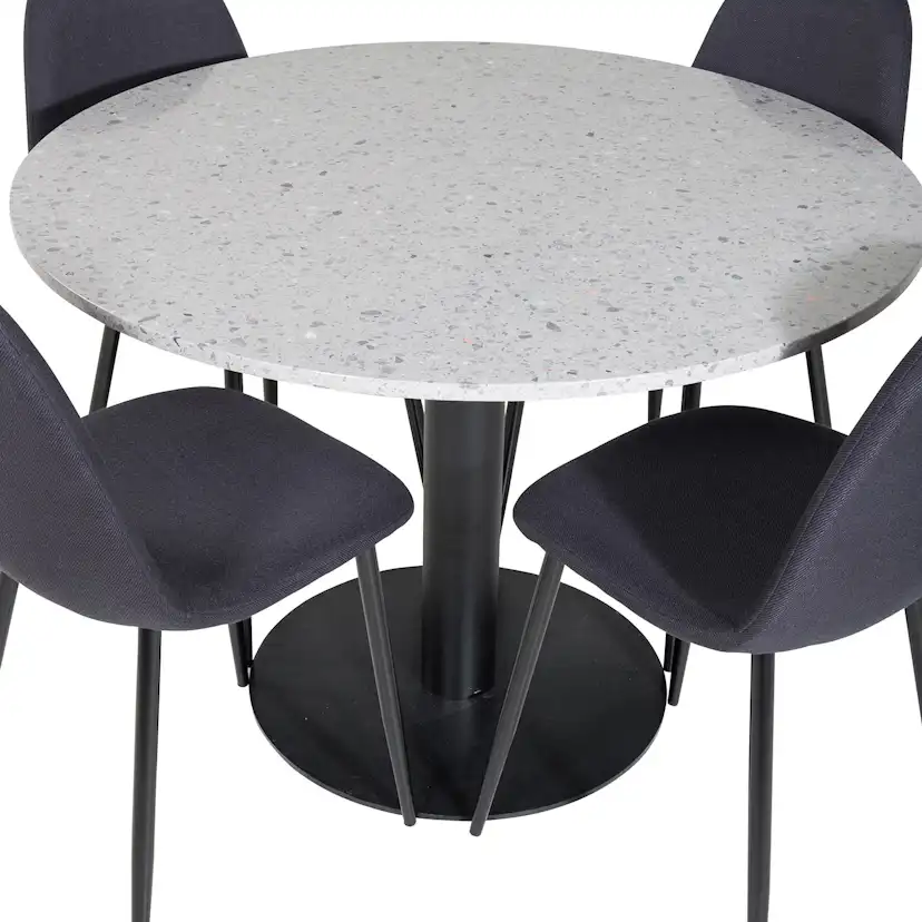 Matgrupp Venture Home Roxanna med 4 Pobbie Stolar Polyestertyg Runt