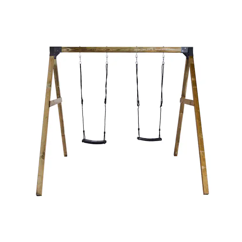 Gungställning Nordic Play Med 2 Svarta Gungsitsar