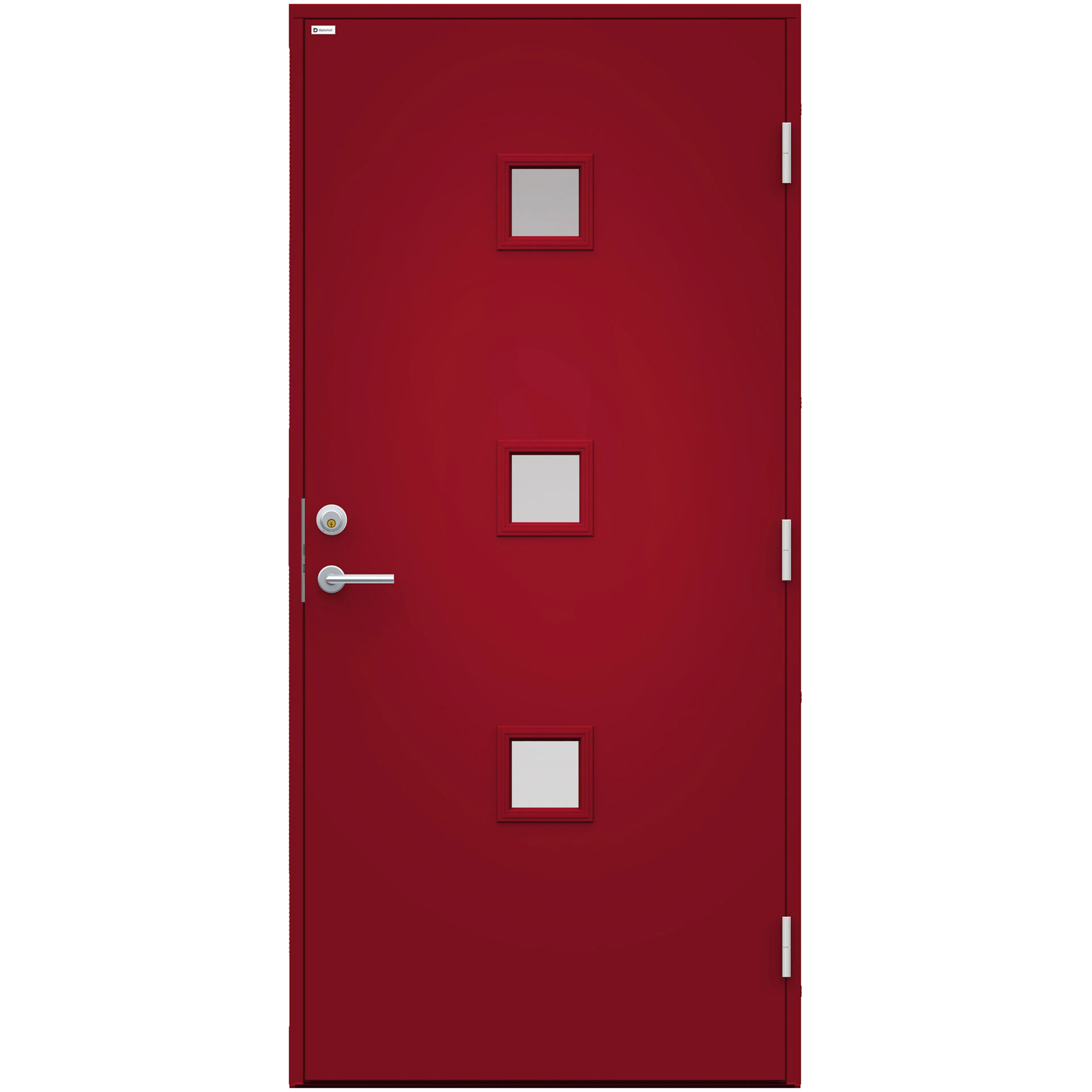 Ytterdörr Iris Glas 9x20, S-5040-R BxH: 90x200 cm, Röd, Högerhängd