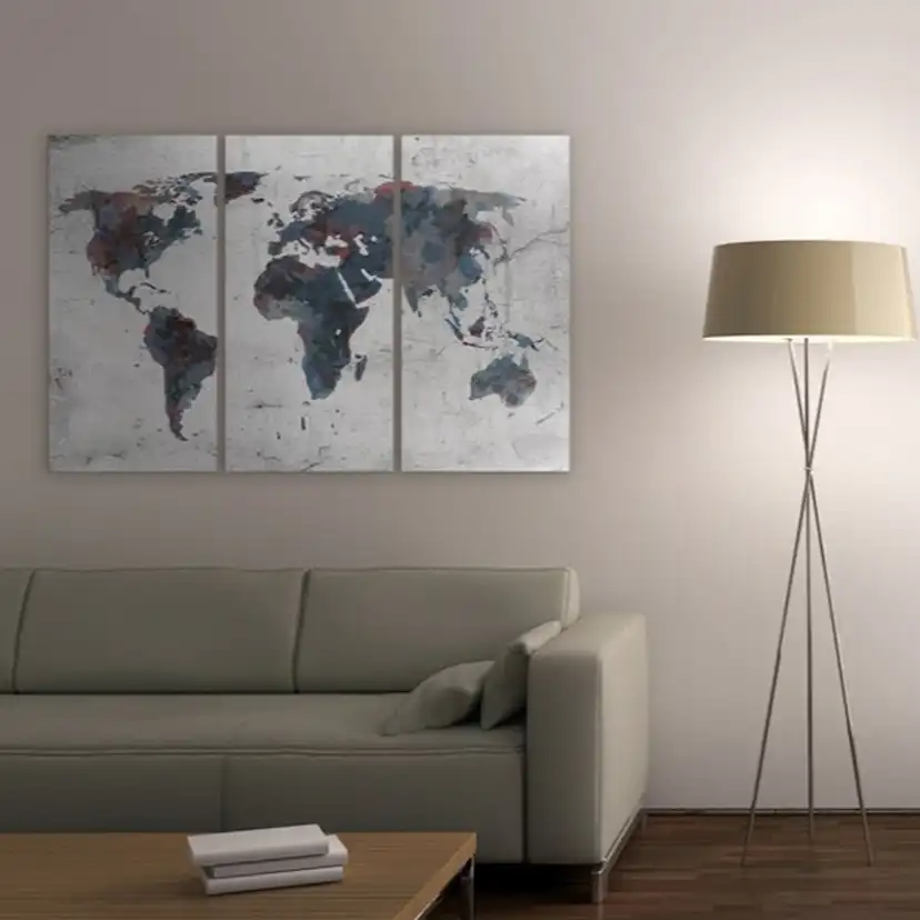 Tavla Arkiio Oupptäckta Kontinenter Triptych