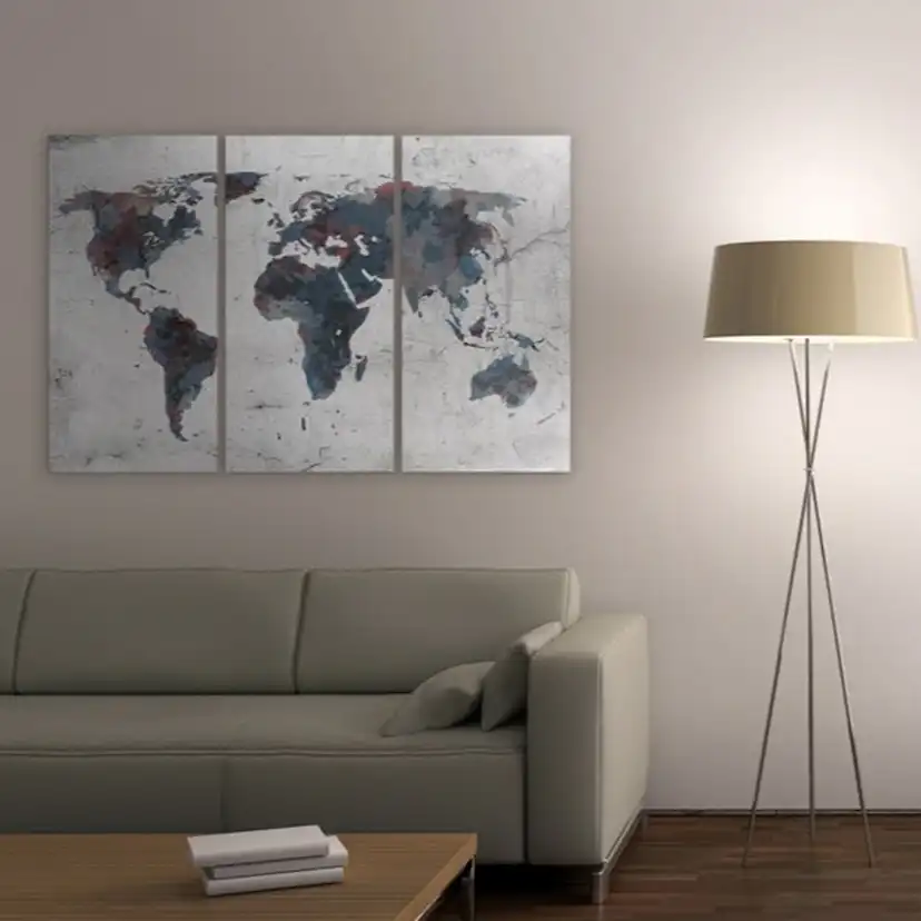 Tavla Arkiio Oupptäckta Kontinenter Triptych