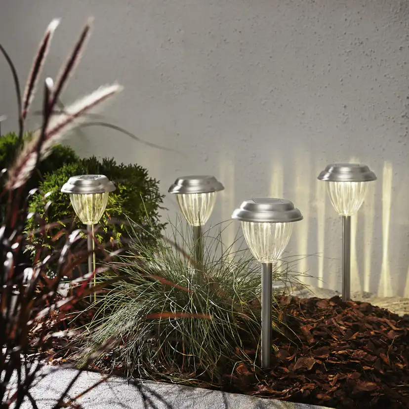 Solcellspollare Star Trading Palma LED Utebelysning med Sensor 4-pack