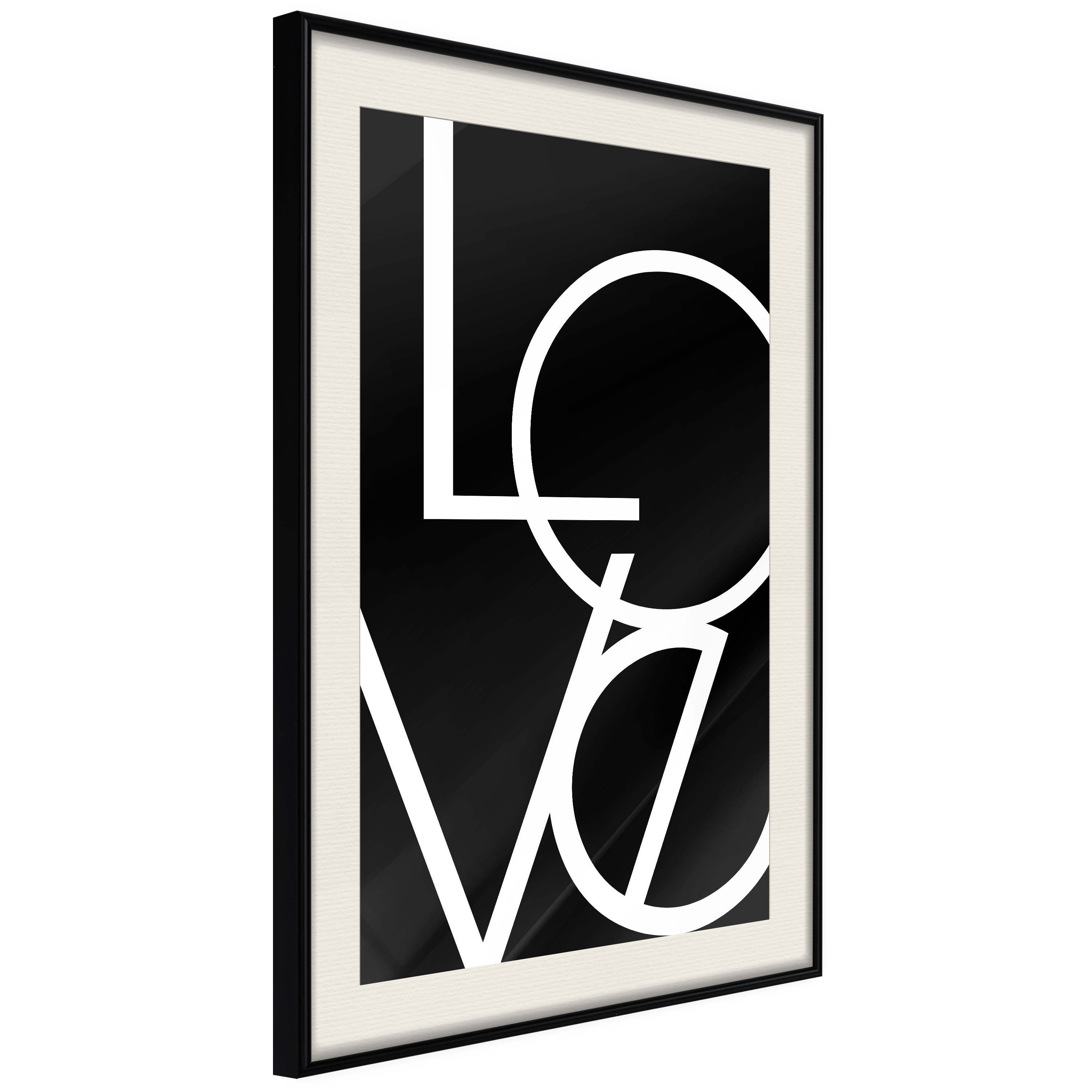 Affisch - Black and White: Love [Poster] 20x30 Svart ram med passepartout, 20x30 cm