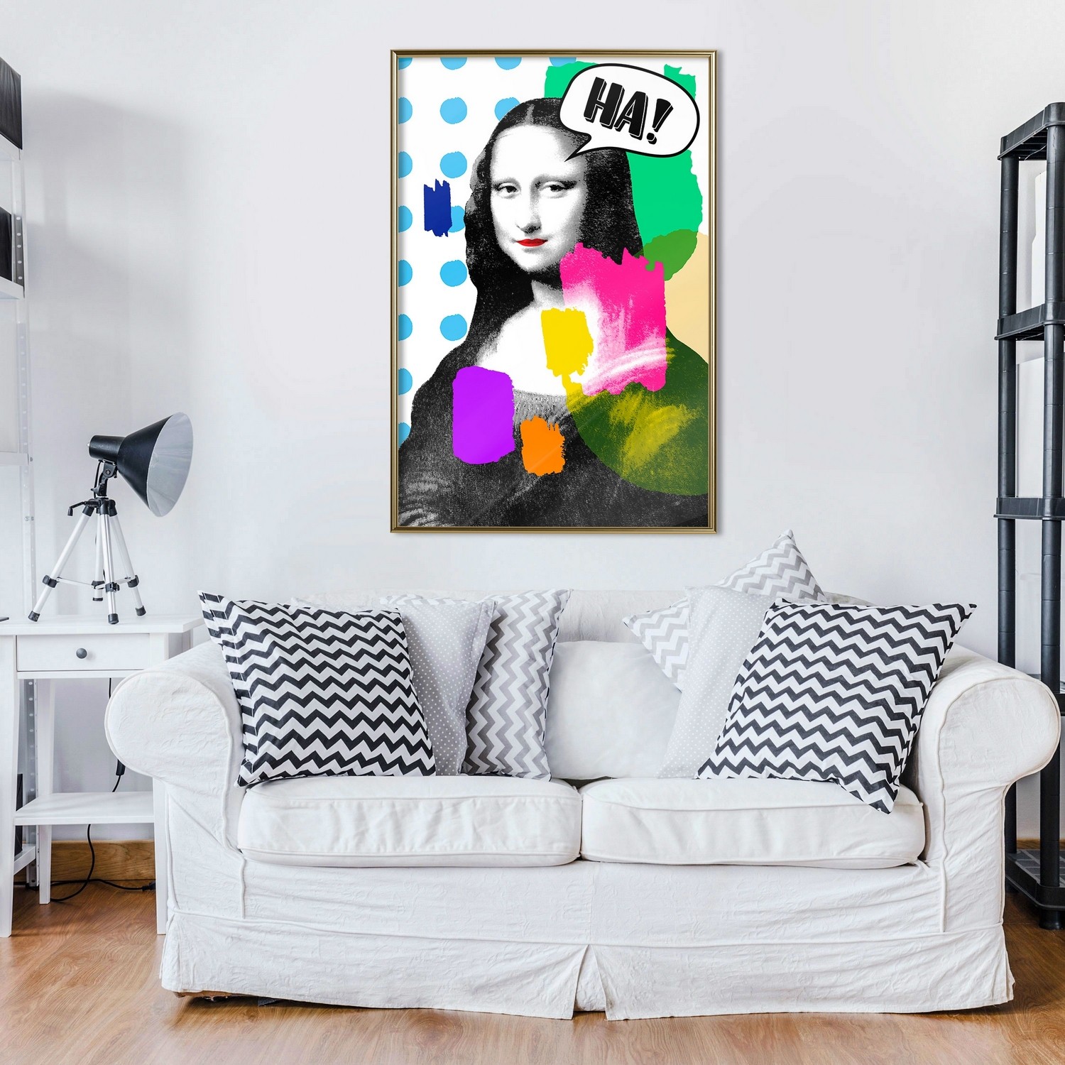 Affisch - Mona Lisa Pop-art [Poster] 30x45 Guld ram, 30x45 cm