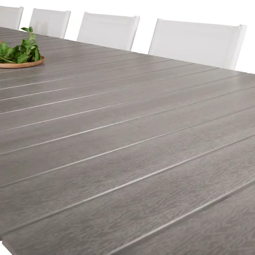 Levels Dining Table 224/324*100 - White Alu / Grey Aintwood Vit/Grå