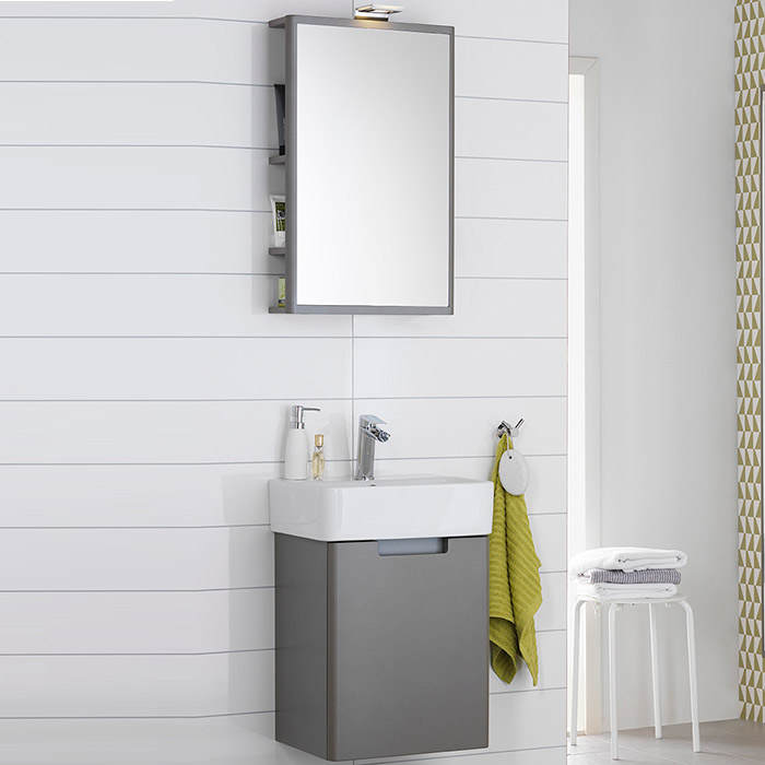 Möbelpaket Hafa One 440 Greige Förvaringsspegel