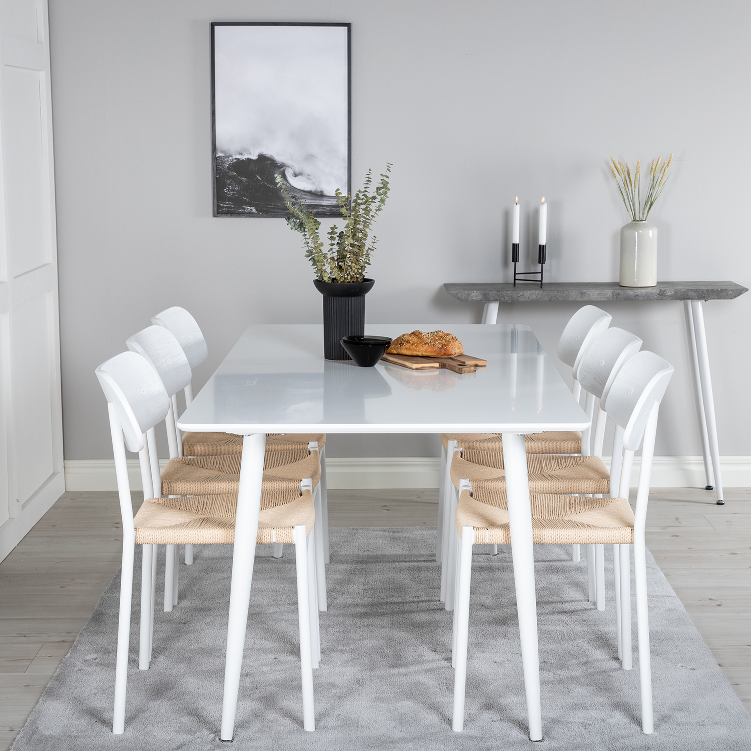 Matgrupp Venture Home Pobbie med 6 Peggy Stolar Vit