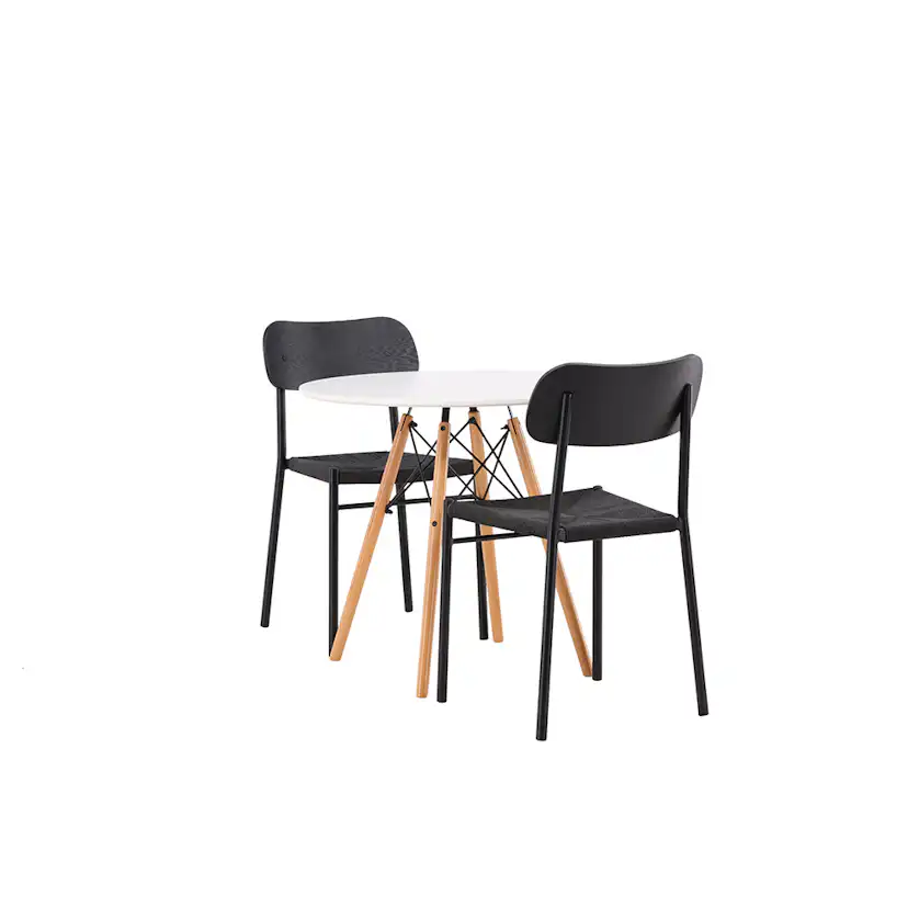 Matgrupp Venture Home Danburi Ø 60 cm med 2 Polly Stolar