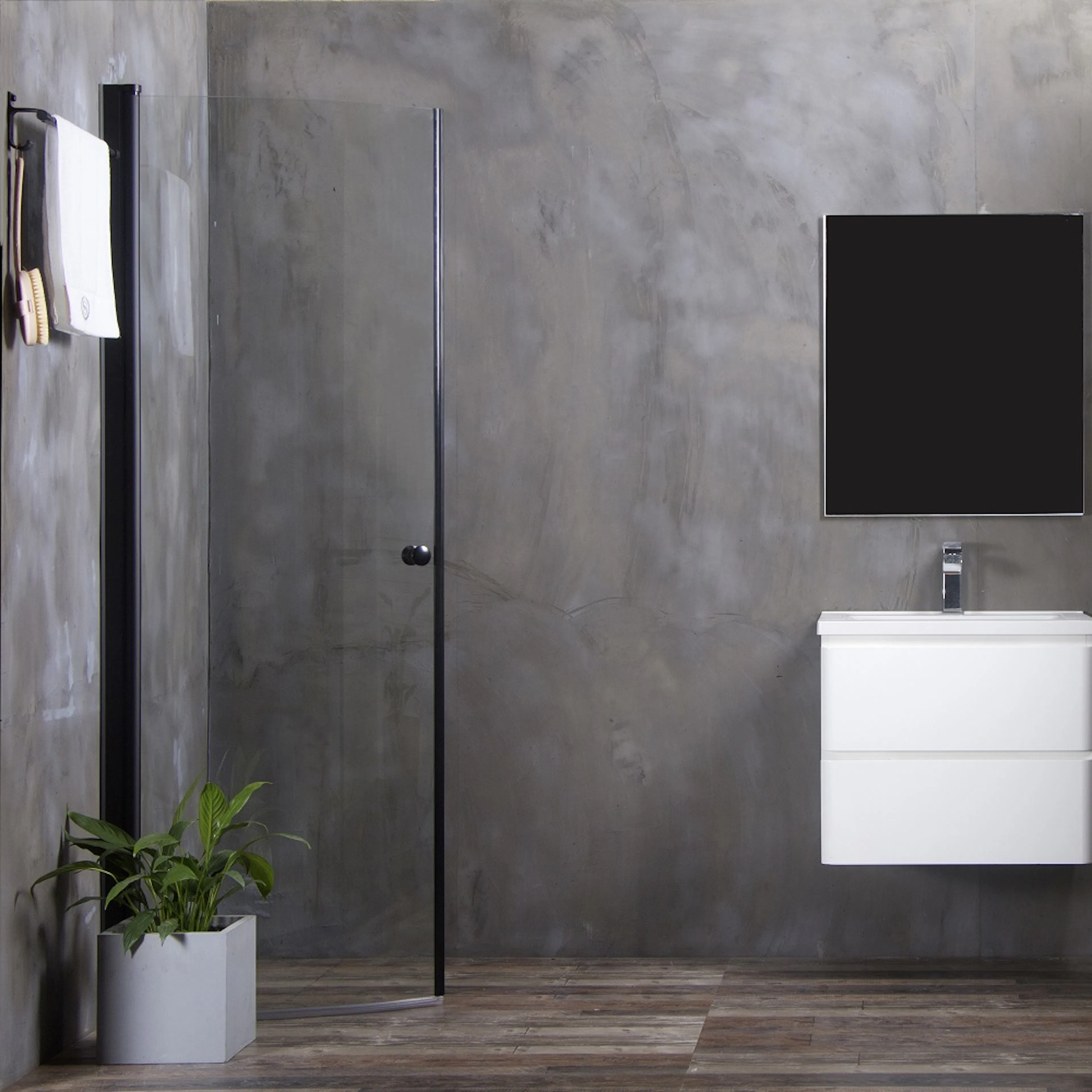 Duschdörr Bathlife Mångsidig 45° Dörr Svart