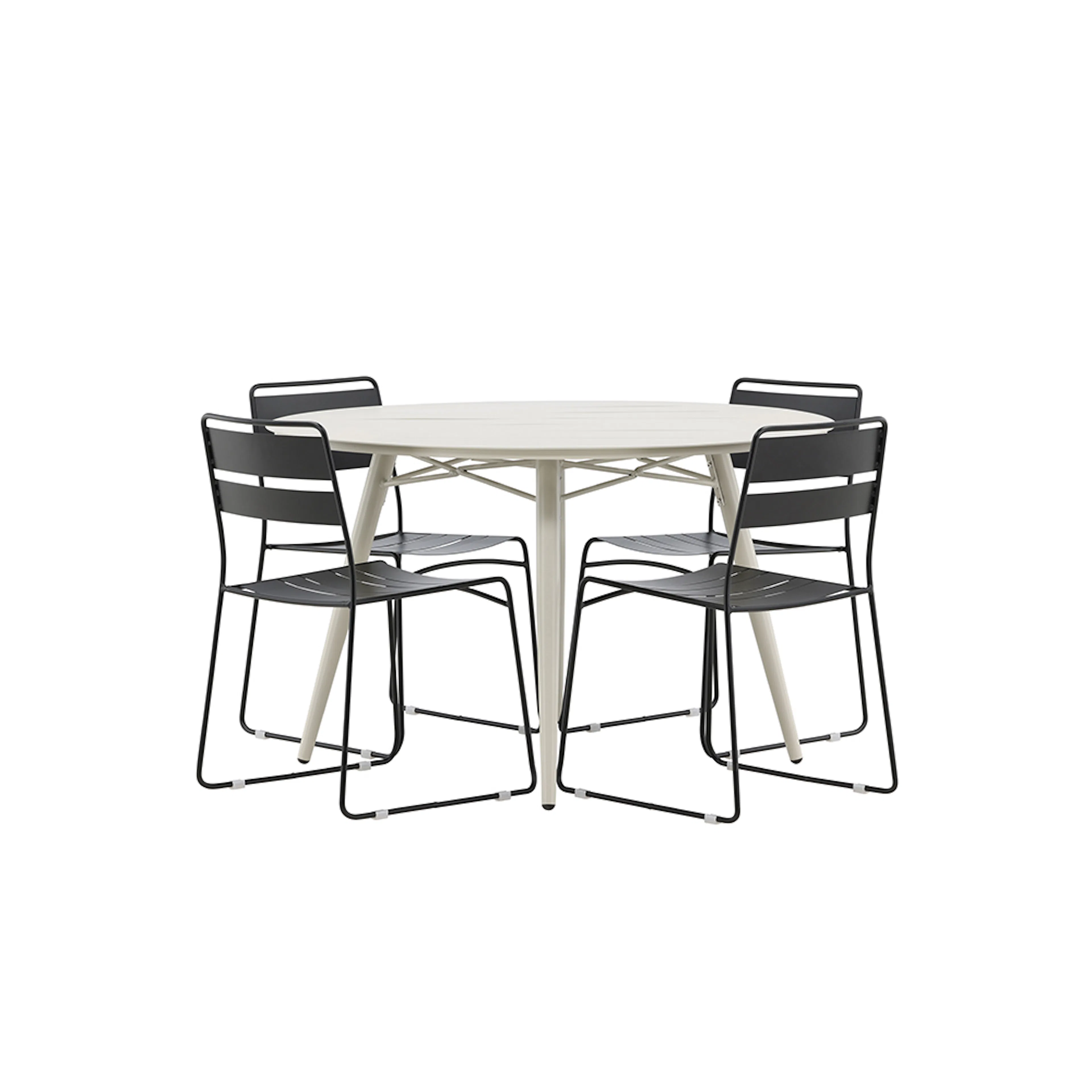 Lina Dining Table - Beige - Round 120 cm _1+ Lina Dining Cha Beige/Svart