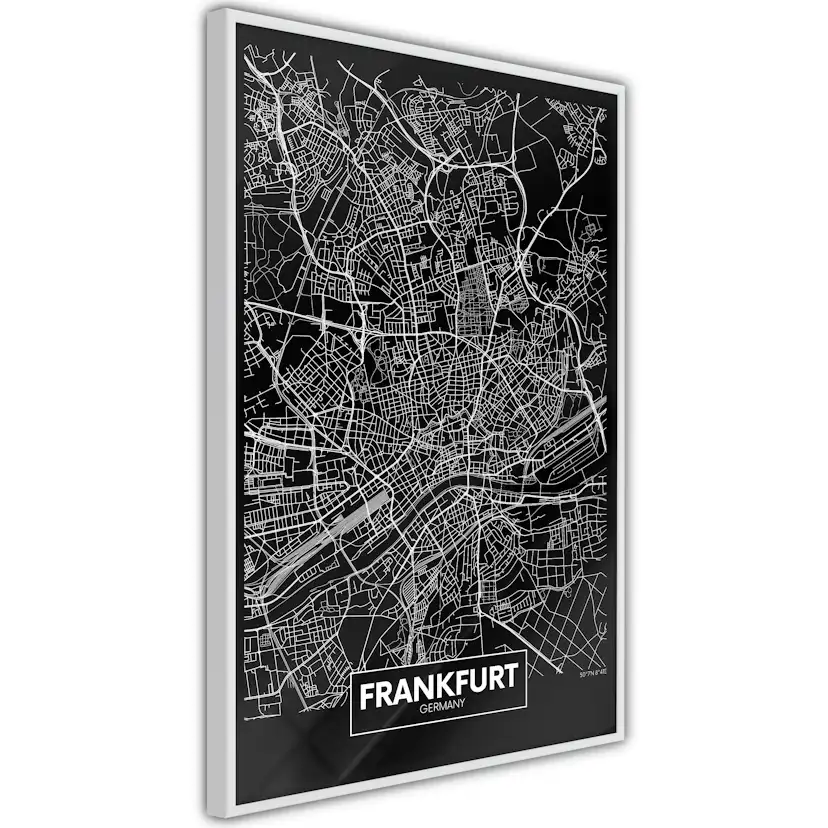 Poster Artgeist Affisch Dark Map of Frankfurt