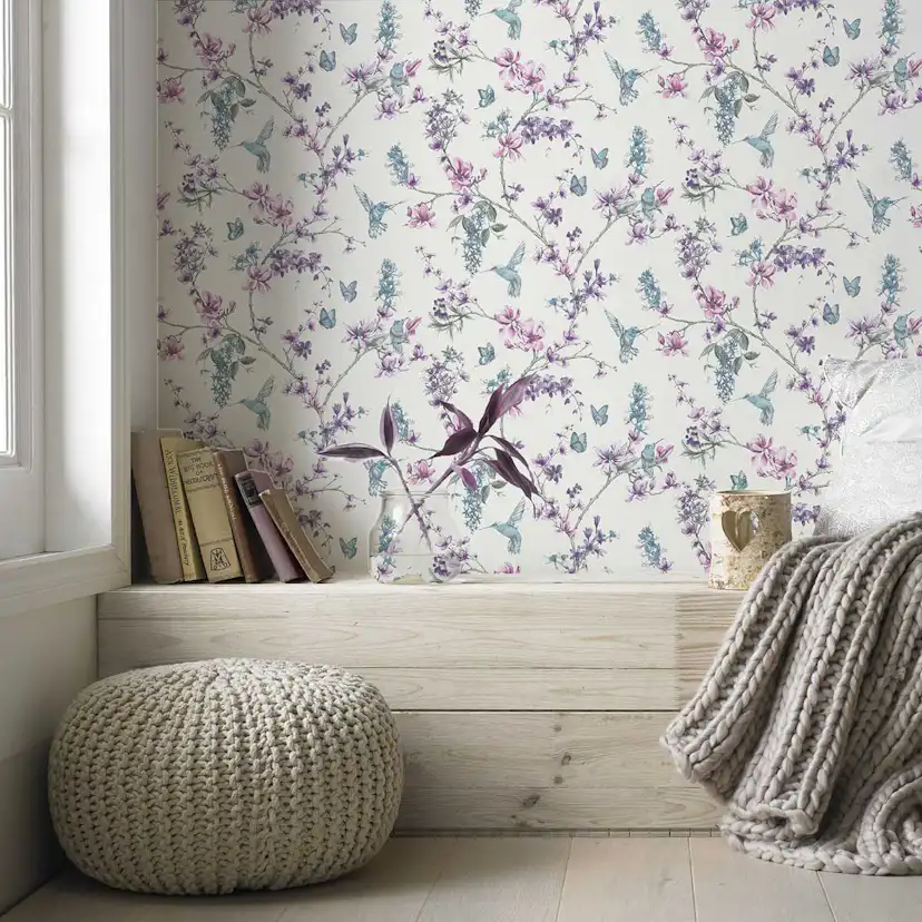 Tapet Superfresco Easy Fåglar Och Blommor 104891