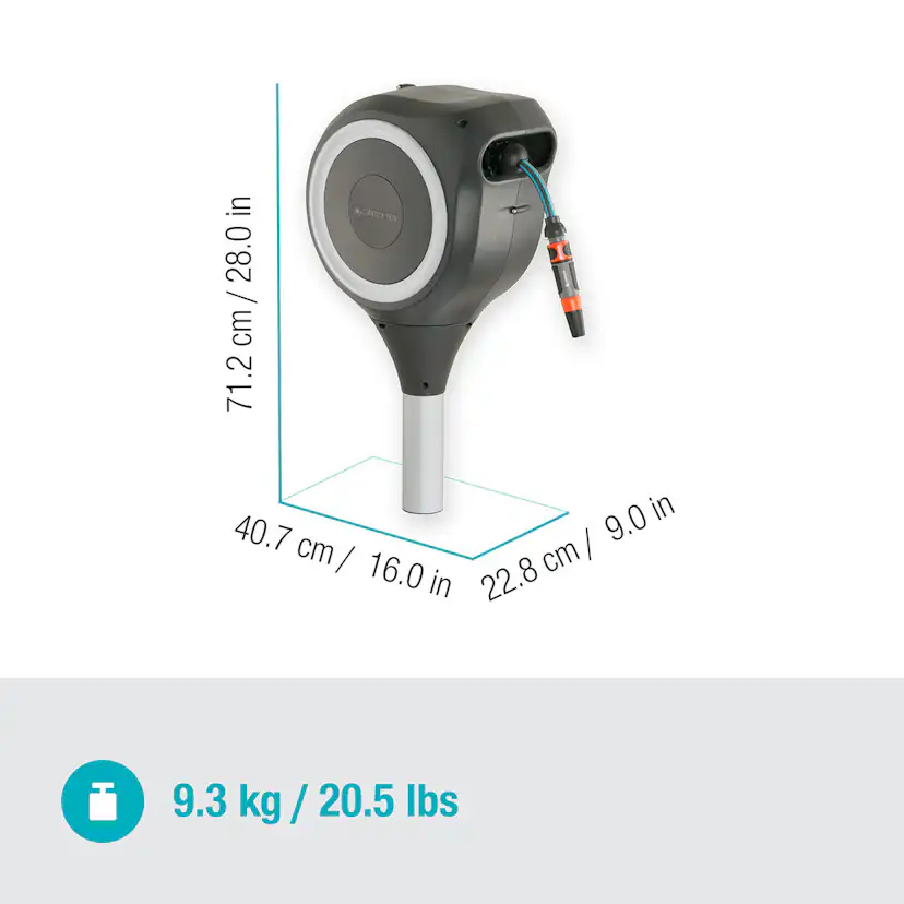 Slangbox Gardena Altan RollUp M 20m Vit