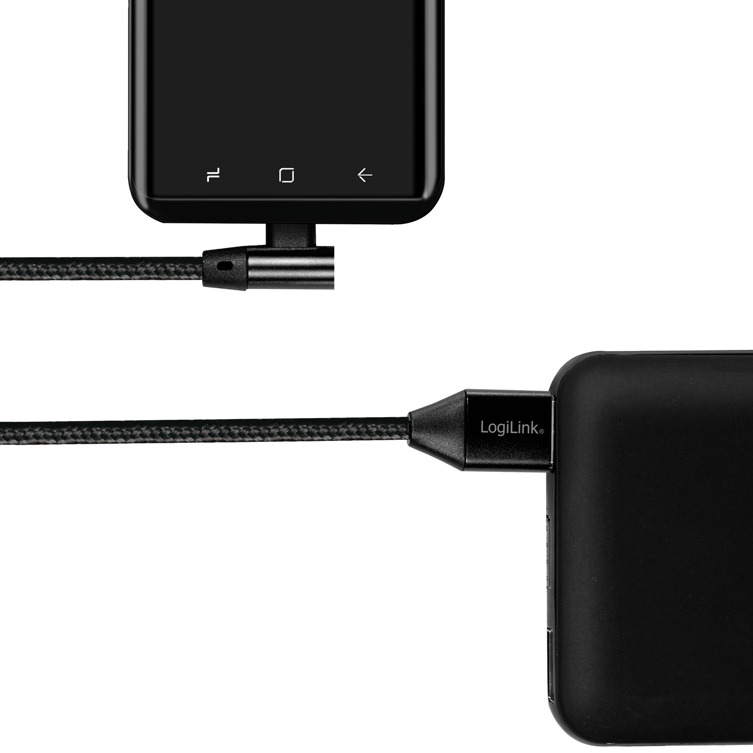 Vinklad USB-C-kabel LogiLink USB 2.0 Max 3A 1 m