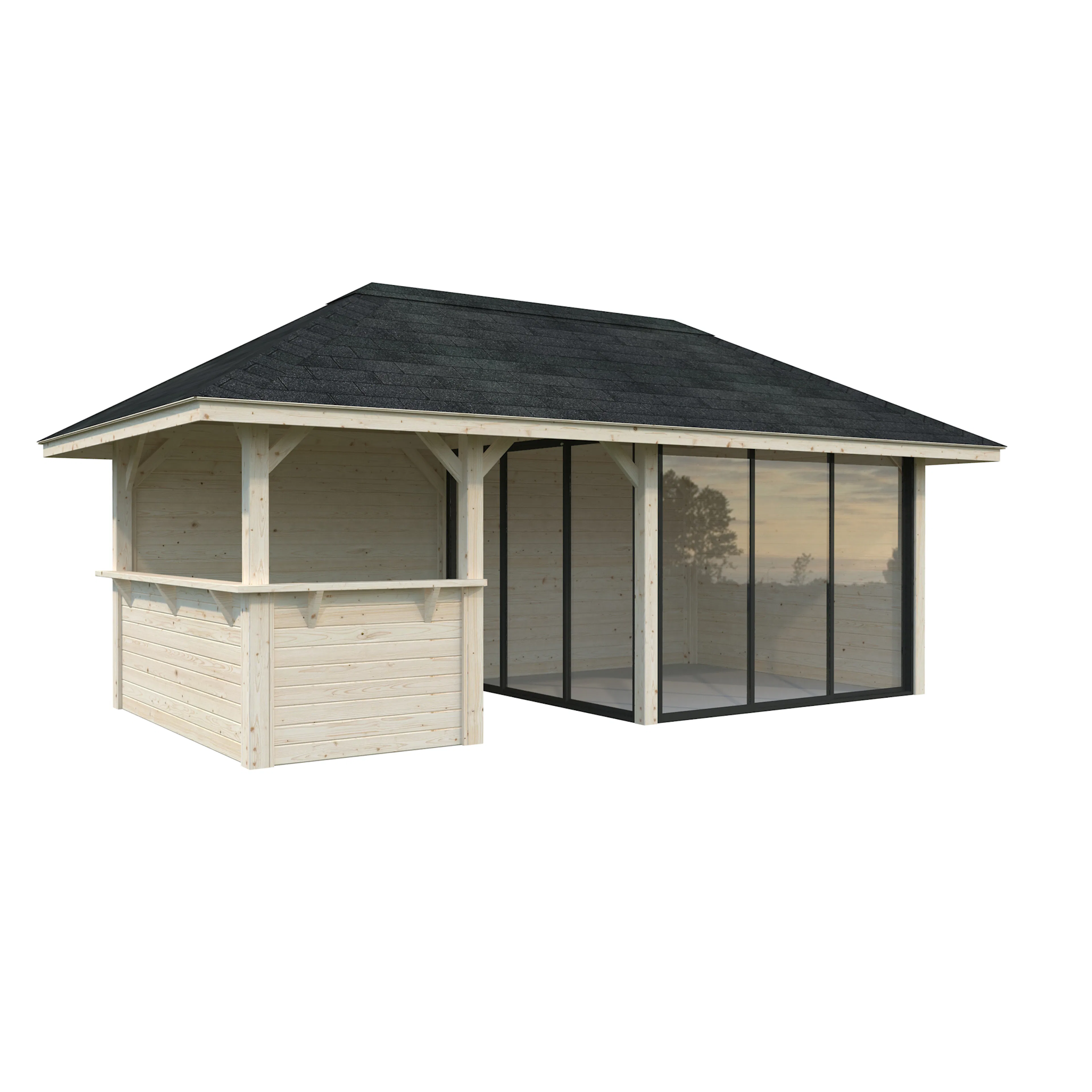 Bianca 16,6 m2 Set 507 Slide Plus WTDIP Impregnerad transparent