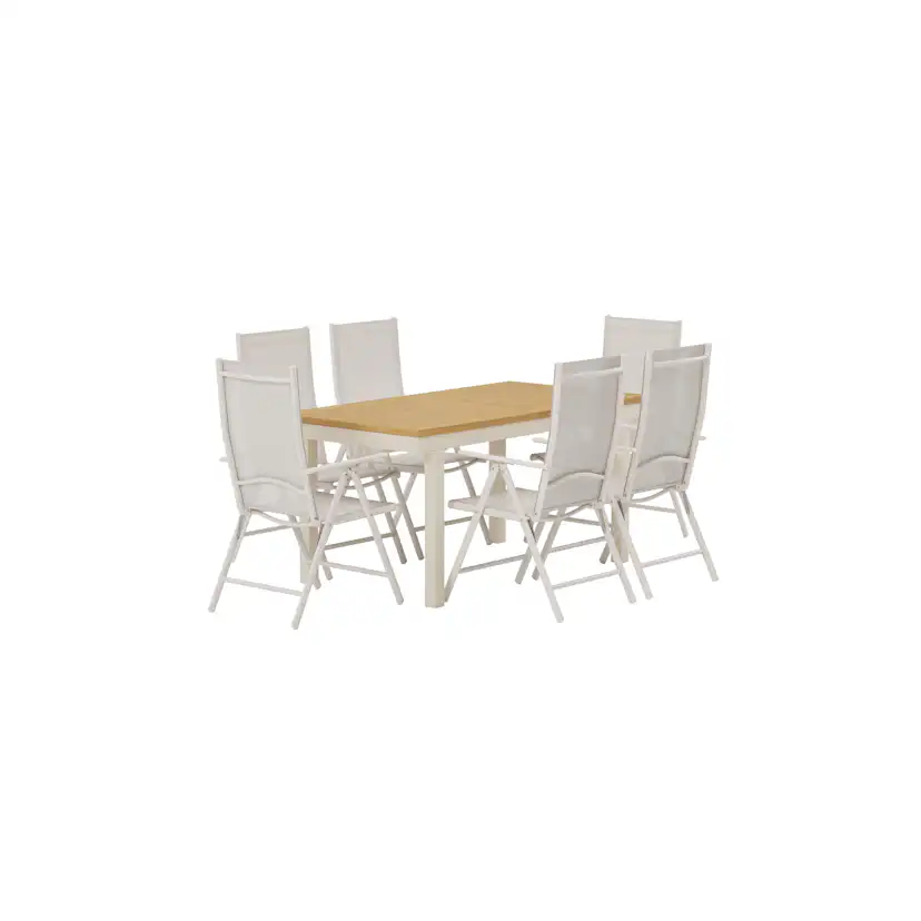 Matgrupp Utomhus Venture Home Panama 90x160 cm med 6 st Break Trädgårdsstolar