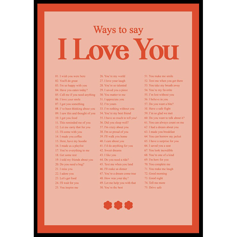 Ways To Say I Love You 30x40 30x40 cm