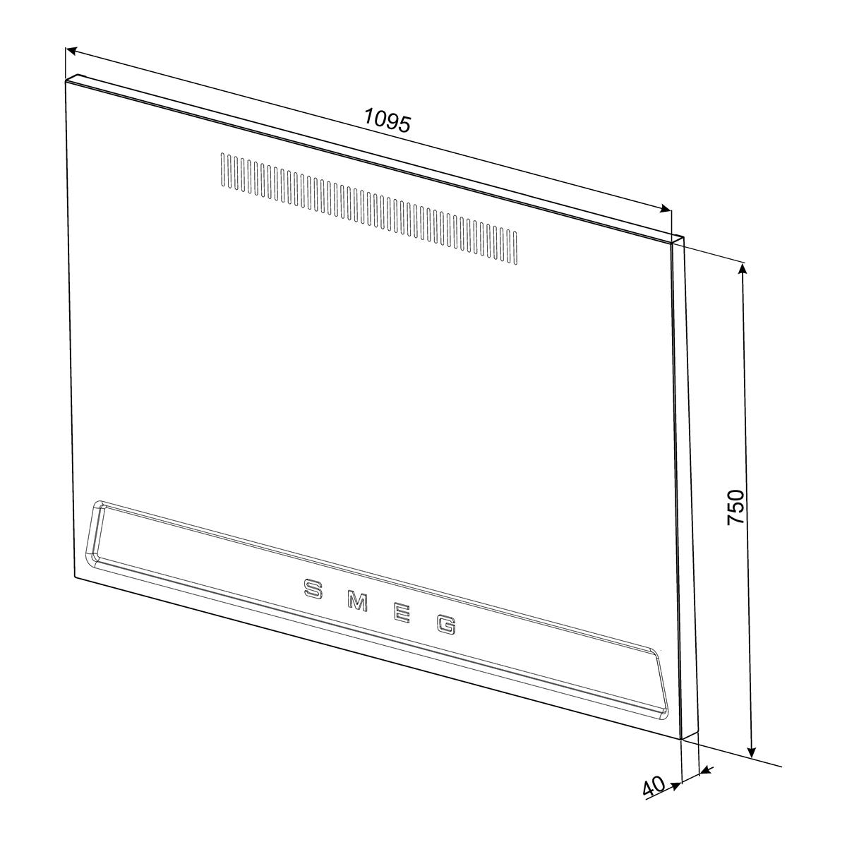Stänkskydd Smeg KIT1TR41N för Spis