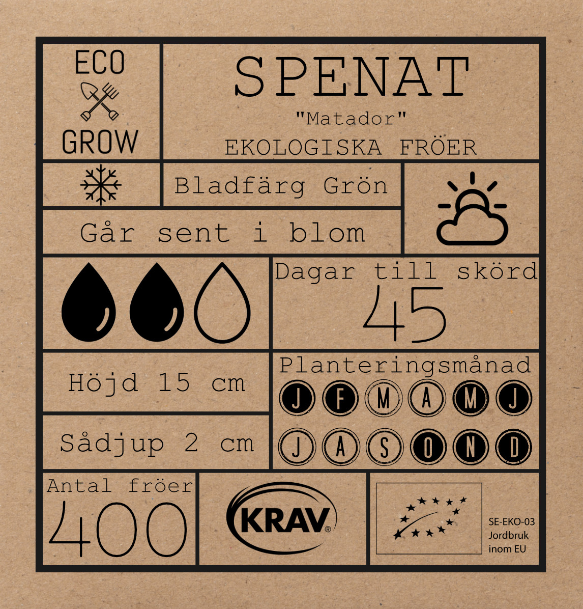 Fröpåse Eco Grow Spenat Matador