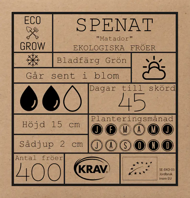 Fröpåse Eco Grow Spenat Matador