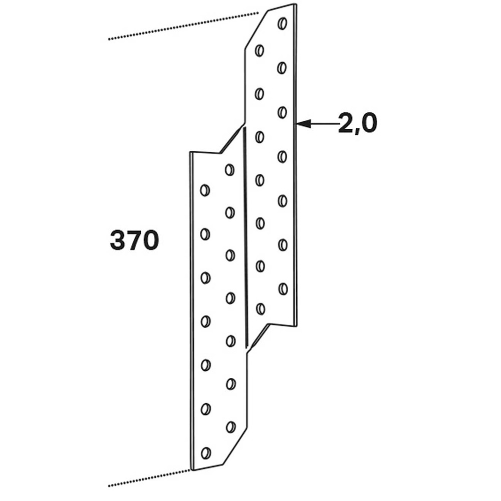 Takåsfäste Rrf 370x2,0 Vä 370x2,0 mm VÄ