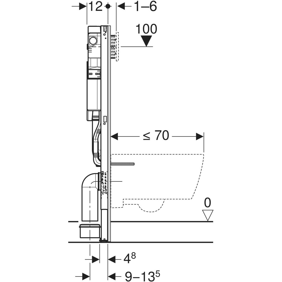 WC-fixtur Geberit Duofix Sigma H112