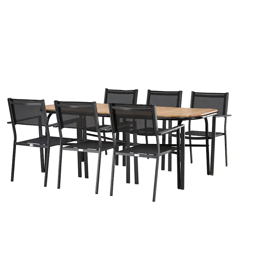 Matgrupp Venture Home Holmbeck Bord med 6 Copacabana Stolar