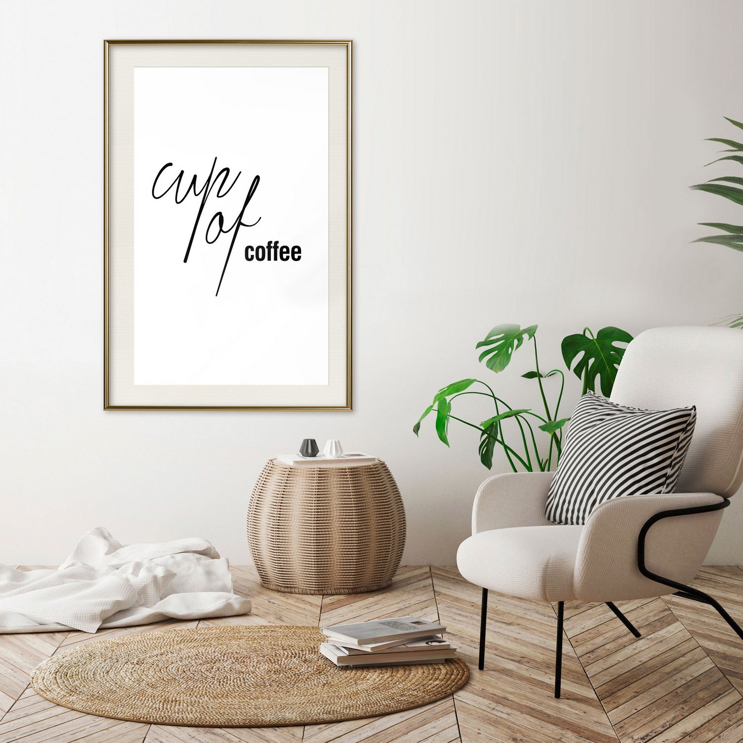 Affisch - Cup of Coffee [Poster] 20x30 Guld ram med passepartout, 20x30 cm
