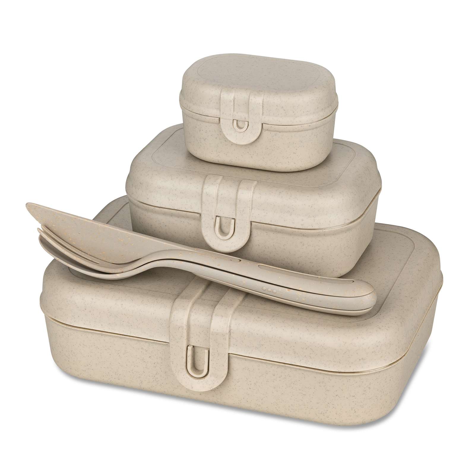 Lunchbox Koziol Pascal Ready Set med 3x och Bestick