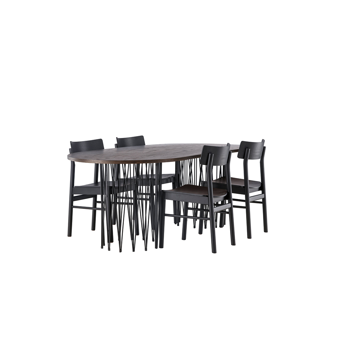 Matgrupp Venture Home Stone oval med 4st Montros Matstolar