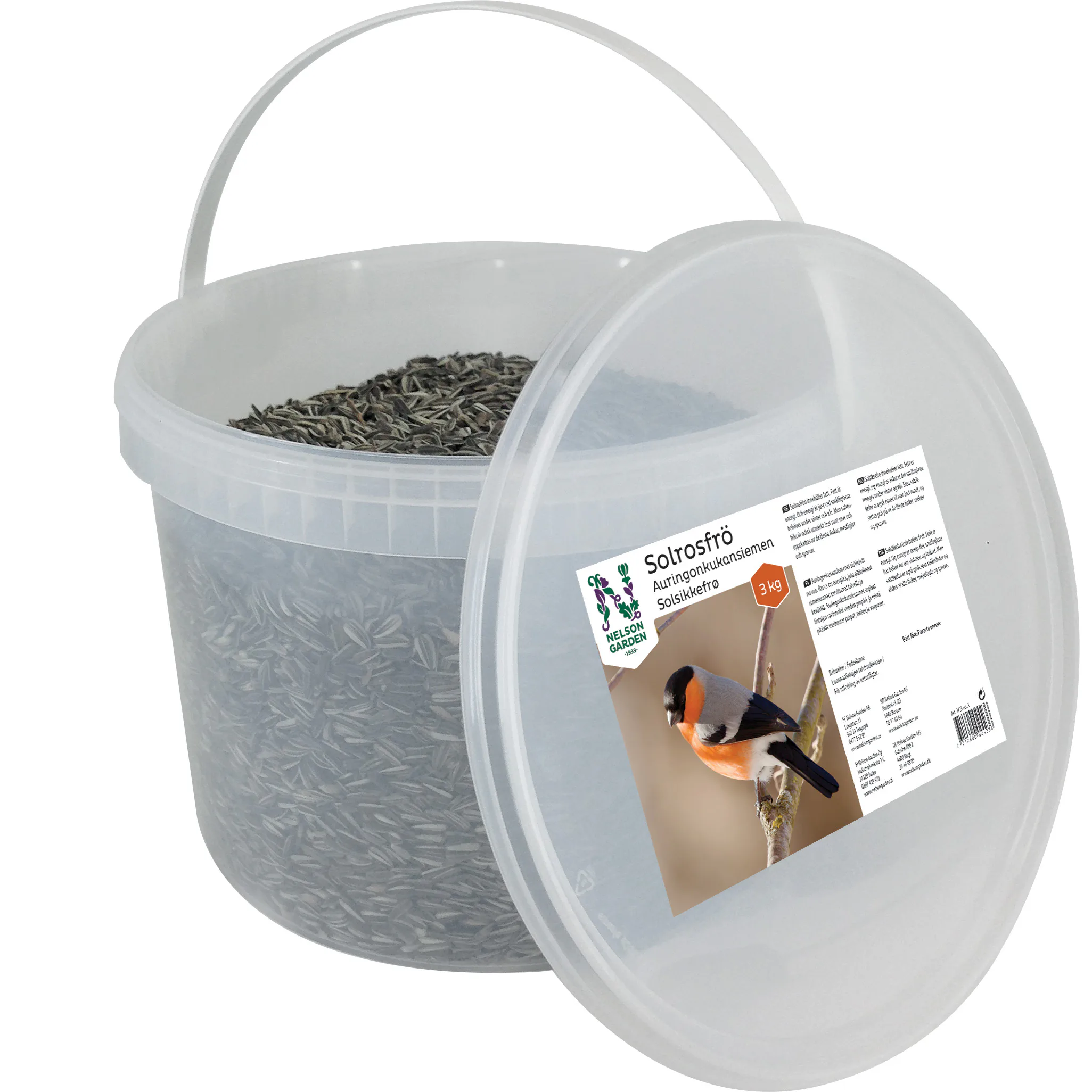 Fågelmat Nelson Garden Solrosfrö Strimmigt 3 kg
