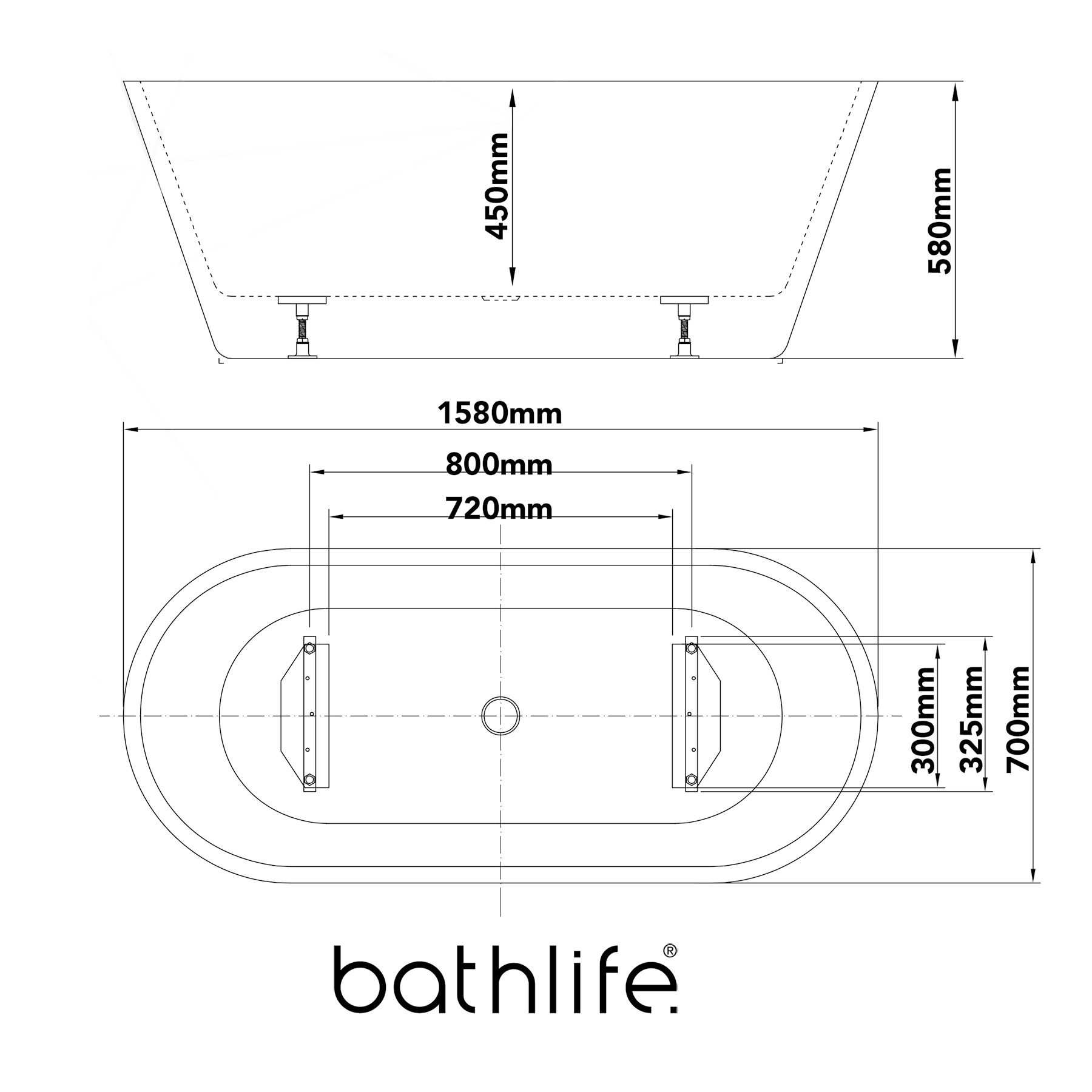 Badkar Bathlife Balans Vit