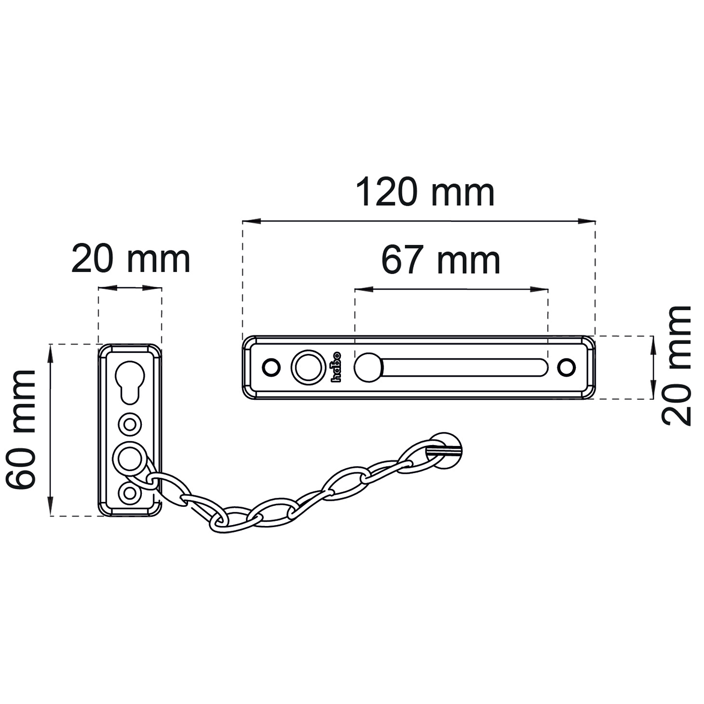 Dörrkedja Habo Med Spärr