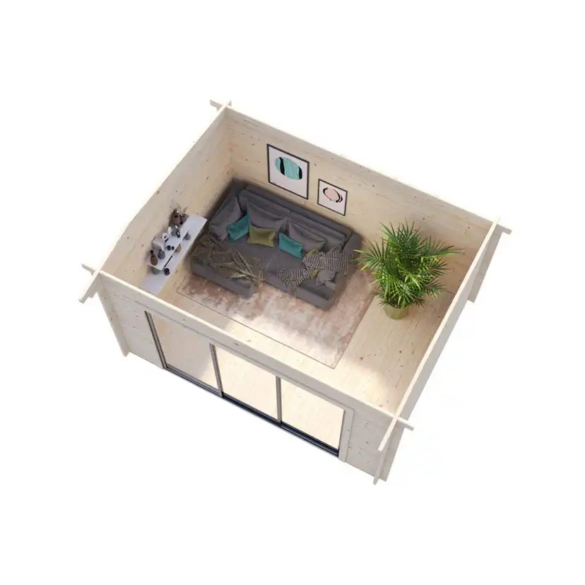 Ines 11,1 m2 Slide NO Obehandlad med Slide 1-lagers glas