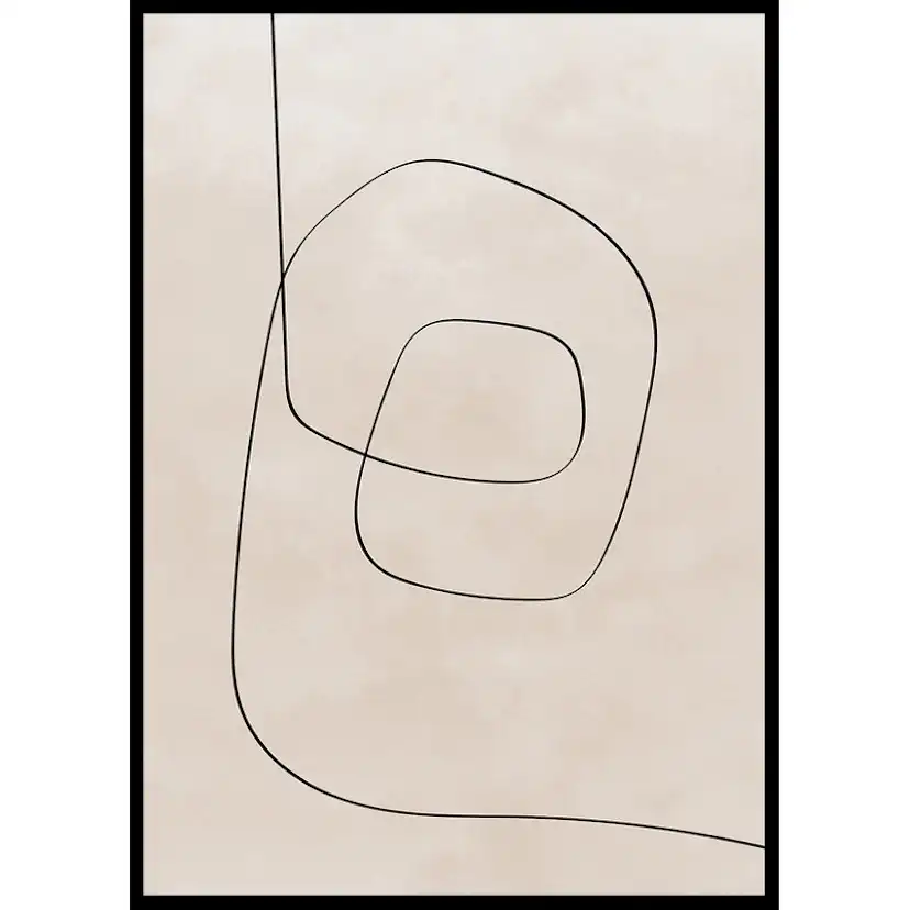Poster Gallerix Line Art Abstract Shapes No1