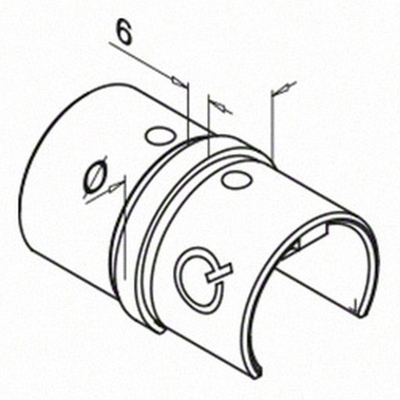 Koppling Rak Herrljunga Ledstångsfabrik Överliggare L6mm Inomhus